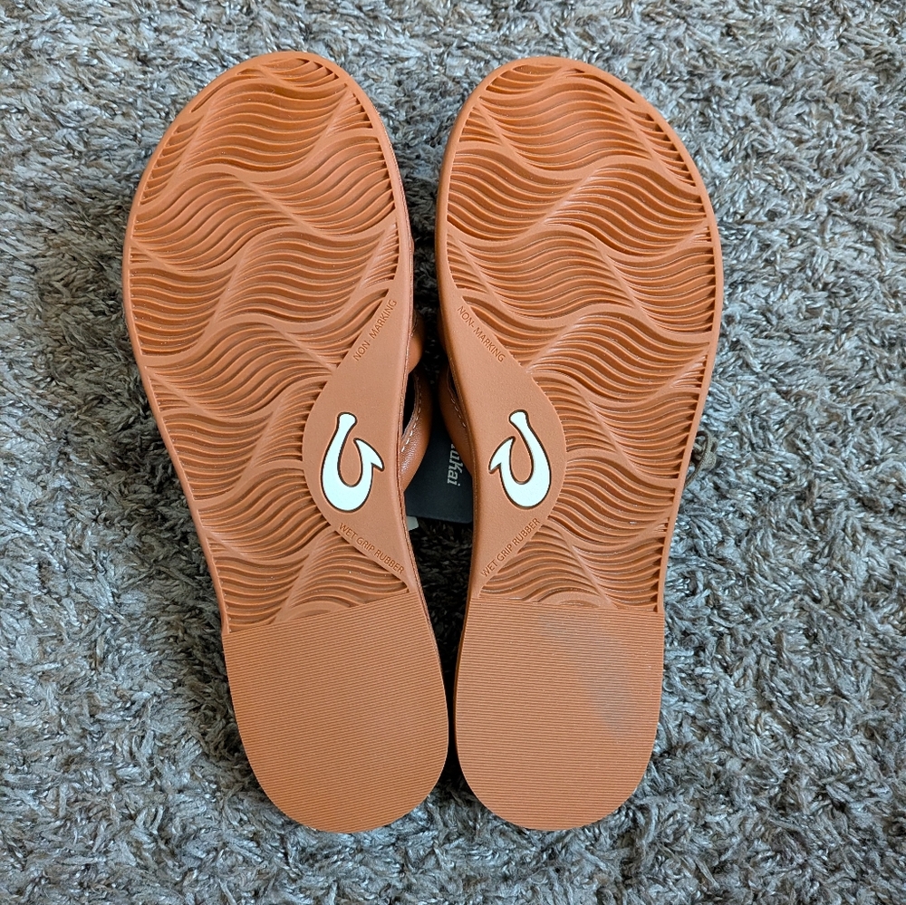 NWT OluKai Fox Brown Tiare Rubber Slide Women's 9 - Picture 5 of 5